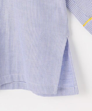 自由区 【WEB限定】オーガニックコットンパジャマ ブルーストライプ×イエロー