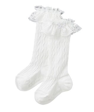 MIKI HOUSE HOT BISCUITS 【ミキハウス】【11-21cm】 レース付きハイソックス