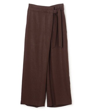 BEIGE， CAROLE / リネンライクラップワイドパンツ Bordeaux