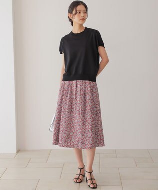 組曲 L 【先行予約・WEB限定】フラワーガーデンプリント スカート ベージュピンク系5