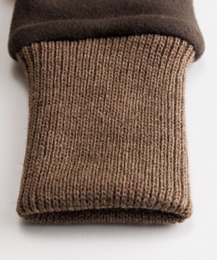 ORuKuBET  フェイクファー付きフィンガーレスグローブ(WOMEN) ダークブラウン