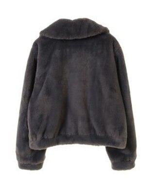 earth music&ecology ファーショートコート チャコールグレー