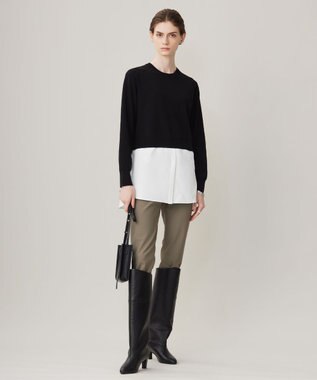 ICB L 【洗える】 テックストレッチ レギンスパンツ スレートカーキ系