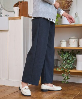 WEGO 【WEB限定/25年秋冬新作/ウエストゴム】裏ベロアワイドイージーパンツ ブラック中濃色