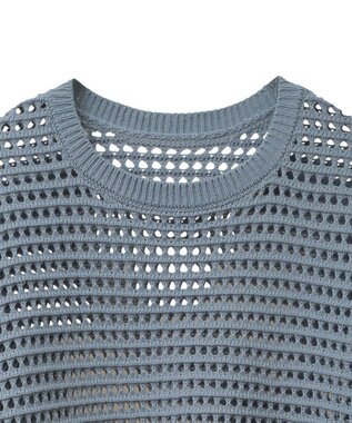 Green Parks メッシュニットチュニック Sax