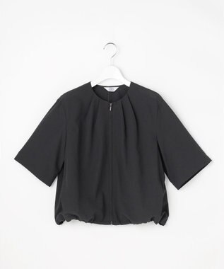 J.PRESS LADIES S 【季節の変わり目に】アキハ BREEZE COOL ノーカラー ブルゾン スレート系