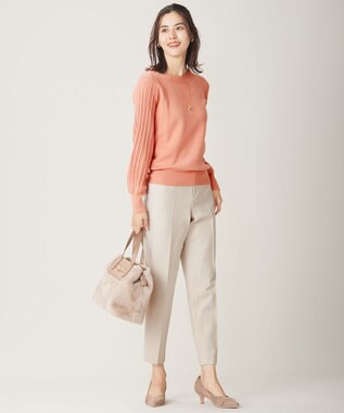 ANY SIS 【洗える】冬のシャルマン パフスリーブ ニット サーモンピンク