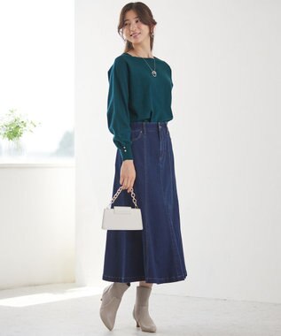 ANY SIS 【洗える】ナローデニム スカート インディゴ