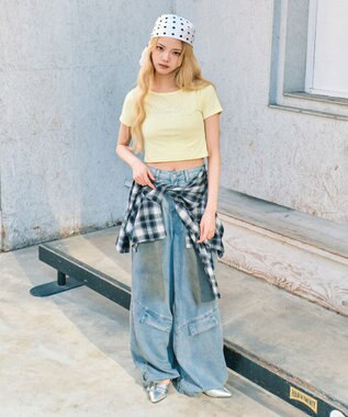 WEGO ウエストクロスワイドデニム デニム