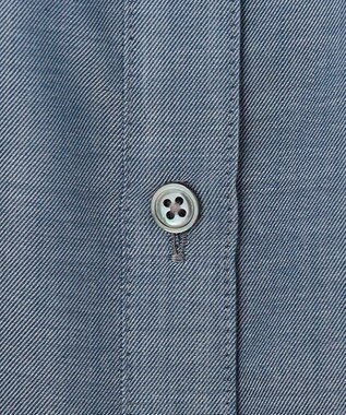 J.PRESS LADIES L 【シーンレスに活躍】ウォッシャブルキュプラツイル タックデザイン ブラウス ブルーシャンブレー系