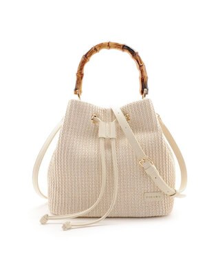 MioFIRANO ガーターステッチバンブーハンドルバッグ 2WAY　FIRANO フィラノ IVORY