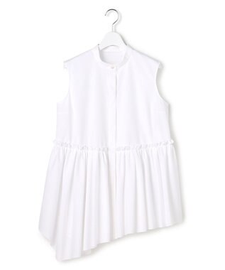  【R(アール)】ルミナスコットン イレギュラーヘム ブラウス