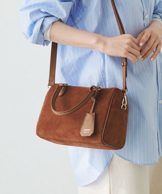 russet  スエード2WAYミニボストンバッグ(CE-1570-WEB) Brown