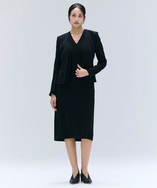 BEIGE， 【洗える・VERY NaVY 11月号掲載】CINDY / ダブルカラージャケット Black x Black