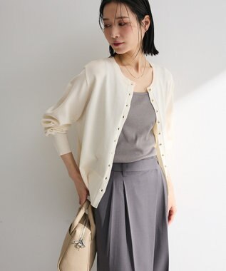 Green Parks 金釦コンパクトニットカーディガン White