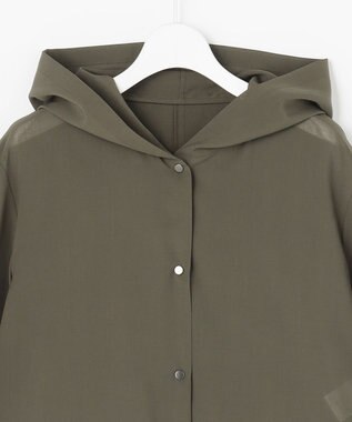 J.PRESS LADIES S RELAXION Sheer ボイル フーデッド ジャケット カーキ系