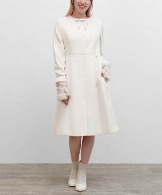 TOCCA 【WEB限定カラー有り】【消臭】MILKY PUFF リボンウールコート アイボリー系