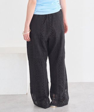 earth music&ecology 【セットアップ対応】【WEB・一部店舗限定】パッチワークレースパンツ Black