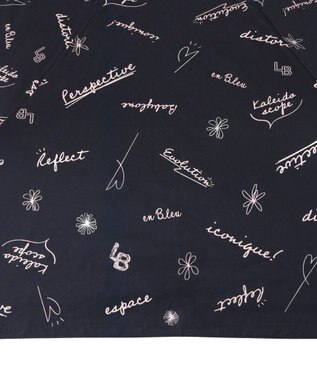 MOONBAT 【一級遮光/晴雨兼用】LANVIN en Bleu (ランバン オン ブルー) 折りたたみ日傘 ラインドローイング 遮光 遮熱 UV ディープブルー