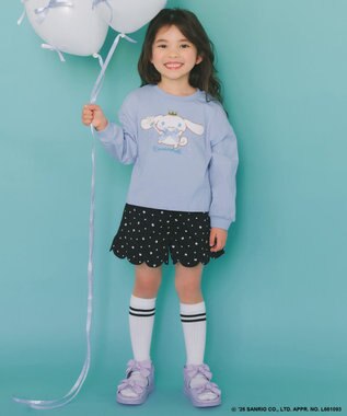 ANY KIDS 【シナモロール×ANY KIDS】アップリケ 長袖Tシャツ サックスブルー
