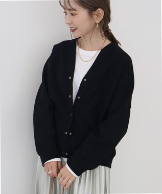 AMERICAN HOLIC Ｖネックリップルカーディガン Black