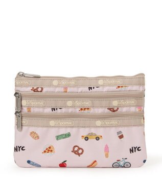 LeSportsac 3ZIP COSMETIC/NYCアイコンズピンク