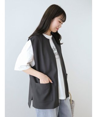 Green Parks フロントＺＩＰカットベスト Gray