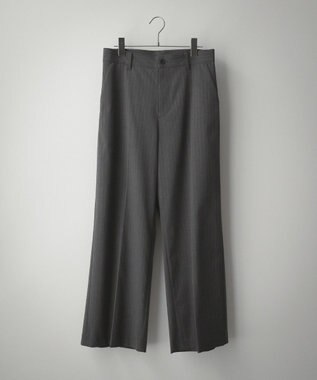 WEGO 【セットアップ対応】ワイドストレートスラックス グレーストライプ