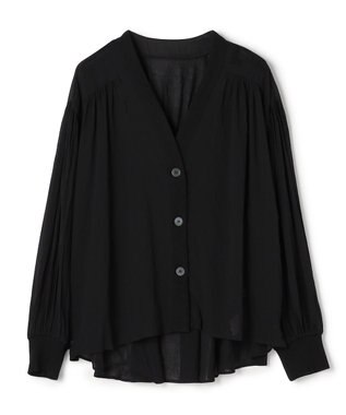 UNFILO シアーシャツ カーディガン ブラック