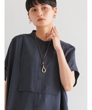 AMERICAN HOLIC ブザムフレンチスリーブバックオープンチュニック Navy