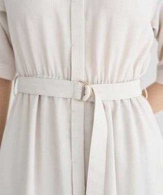 YECCA VECCA 【接触冷感】ベルト付きシャツワンピース Light Beige