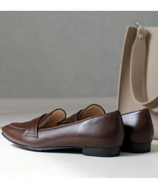 Pointer 日本製 本革シンプルローファー ダークブラウン