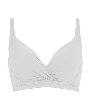 BRADELIS New York 【BRADELIS Me / ノンワイヤー・バストアップ】Perfumyブラ23S1 綿混素材で肌当たりの優しい補正ブラジャー バストにフィットしてラインが響きにくい ライトグレー