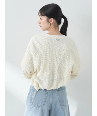 earth music&ecology ぽこぽこドロストカーディガン Ivory