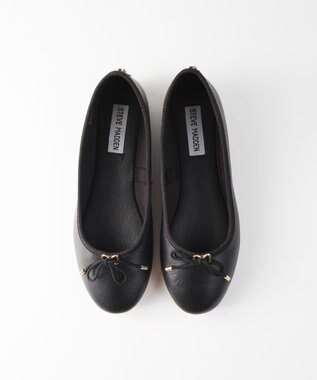 STEVE MADDEN BLOSSOMS フラットバレエシューズ ブラックレザー