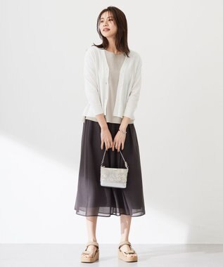 J.PRESS LADIES L 【洗える】ブライトスパンボイル スカート ダークブラウン系