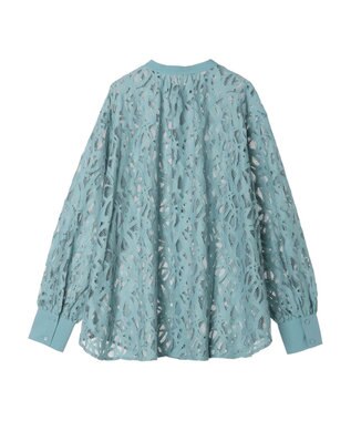Green Parks ・ＥＬＥＮＣＡＲＥ　ＤＵＥ　レースバンドカラーブラウス Blue