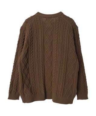CRAFT STANDARD BOUTIQUE リサイクルポリエステルケーブルカーディガン Brown