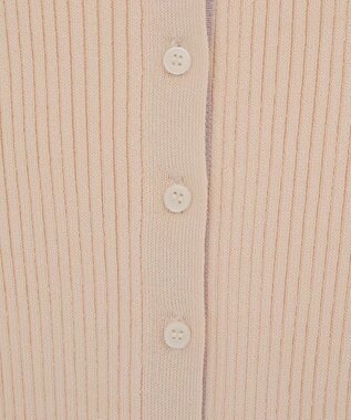 earth music&ecology バイカラートリムロングニットカーディガン Ivory