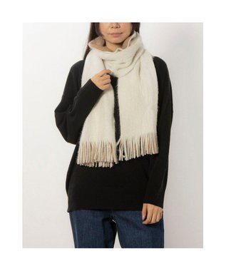 UNBILLION カシュネ cache nez / ラッセルミンク起毛リバーシブルマフラー アイボリー