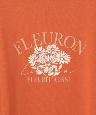 ANY SIS 【洗える】ロゴ刺繍 Tシャツ オレンジフラワー