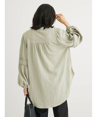 Green Parks 表面変化比翼シャツチュニック Smoky Green