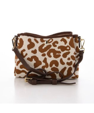 UNBILLION カシュカシュ cachecache / 柄アソートジャガード三つ口ショルダーバッグ ベージュレオパード