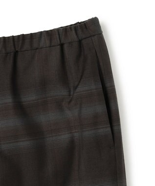 uncrave シアーウールブレンド ギャザーパンツ ブラウンチェック