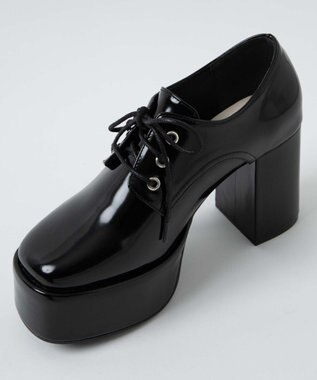 WEGO ボリュームヒールレースアップシューズ ブラックその他