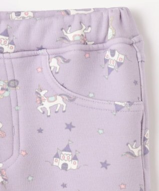 ANY KIDS 7days 裏シャギー 総柄 パンツ ラベンダー系ユニコーン柄