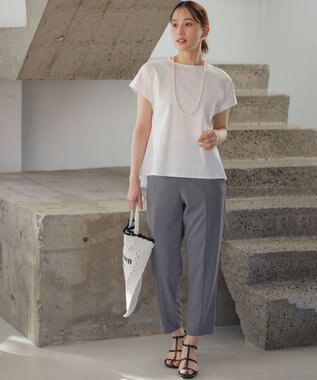 組曲 【WEB限定】ジョーゼットジャージーテーパード パンツ グレー系