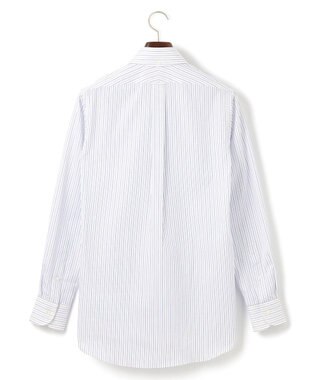 J.PRESS MEN 【PREMIUM PLEATS / 形態安定】スーピマコットンパナマストライプ ドレスシャツ / B.D. サックスブルー系1