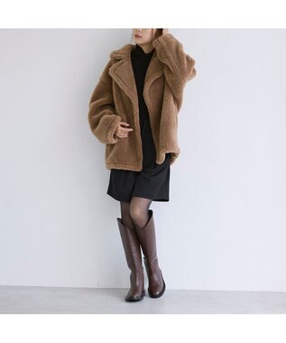 MODE ET JACOMO <carino>レザーロングブーツ ダークブラウン