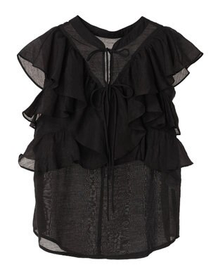 earth music&ecology ２ＷＡＹフリルブラウス Black